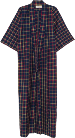 1970s pre-owned checked kimono