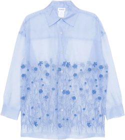 floral-embroidered shirt