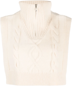 cable-knit cropped collar