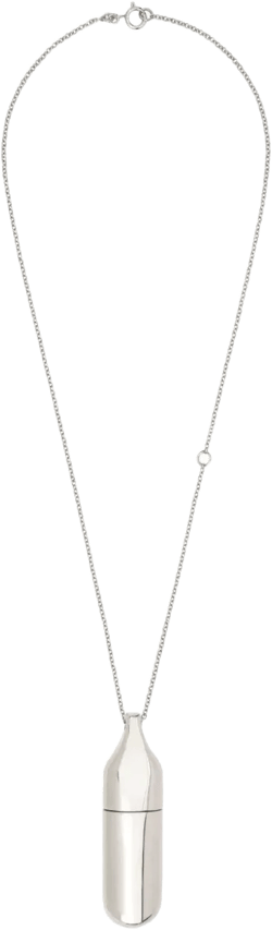 flask silver tone neckless