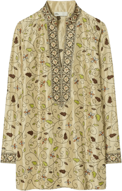 embroidered silk tunic
