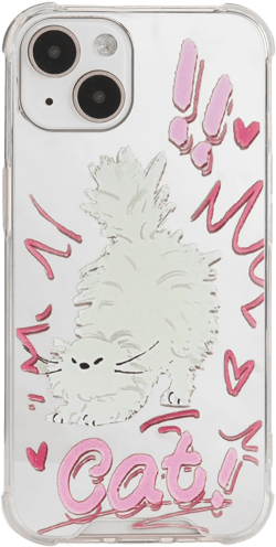 Mirror Graffiti Kitten Decor Phone Case