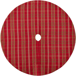 Shimmering Plaid Holiday Tree Skirt, 48" x 48"