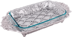 Aluminum Magnolia Flower Pattern Pyrex Casserole Dish Holder