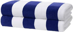 Striped Towel - Absorbent, 100% Cotton Towels - Oversized Towels for Beach Essentials - Quick-Dry Swimming Towels - Soft Towels with Striped Design - 32" x 62", (2 Pack)