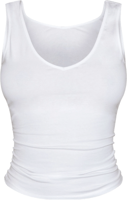 White Soft Cotton V Neck Vest Top