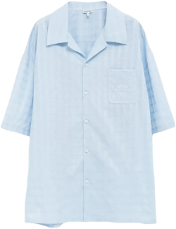 embroidered-pocket short-sleeves shirt