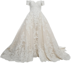 pre-owned lace-embroidered bridal gown