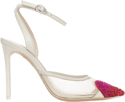 crystal-embellished mesh pumps