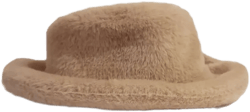 wide-brim fur hat