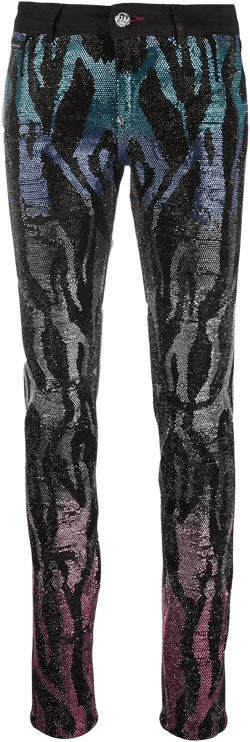 embellished zebra pattern jeggings