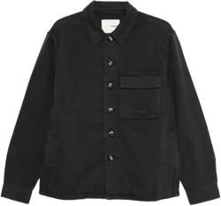 embroidered-pocket cotton shirt