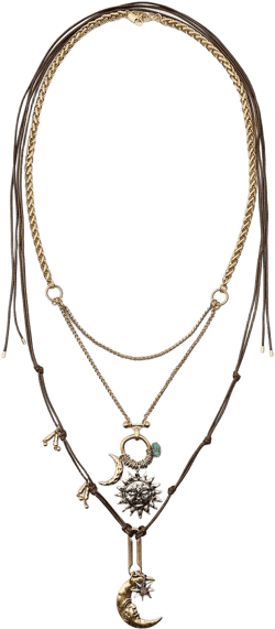 SUN & MOON CHARM NECKLACE 2-PACK