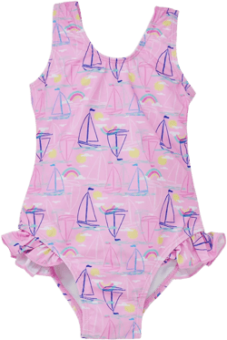 Flap Happy Infant & Toddlers Sun Protective UPF 50+ Delaney Hip Ruffle Swimsuit