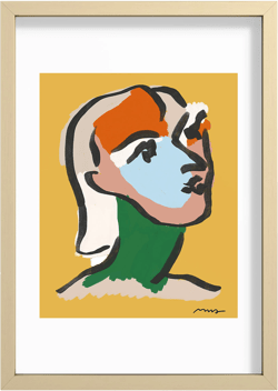 Deny Designs Ninette In Yellow Framed Art Print