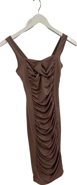 Mocha ruched midi