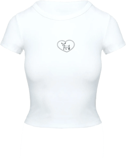 Baseline Rib Tee Oh Deer White
