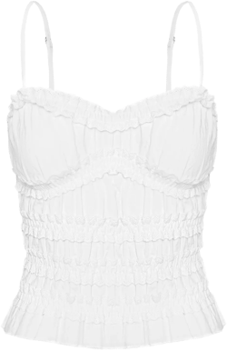 Angelie Cotton Ruched Top White