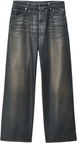 Leather Trompe-l'oeil Denim Jeans