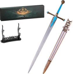 Eldens Rings Caria Knight's Sword Model 11.8 inch Metal Replica with Display Stand - Collectible Action Figure, Desk Decor, Party Gift, Display Piece