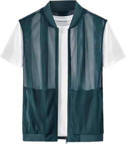 mesh vest men's Summer Casual Work Fish Photo Travel XX-Large B03 Blue