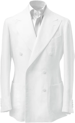 Linen Double Breasted Suit Men's Blazer Jacket Cotton Linens Sports Coat Regular Fit 2 Buttons Suit Jackets Large White