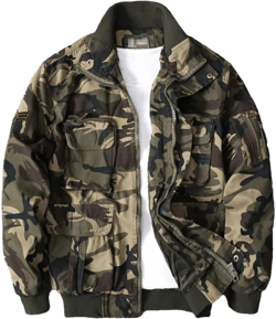 FULBHPRINT Men camouflageMilitary Outerwear Army Thicken Fleece Windbreaker Coat Wear-Resistant Work Jacket Medium Yellowcamo