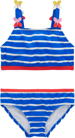 Applique Strap Bikini-Gallery Blue Stripe Butterfly
