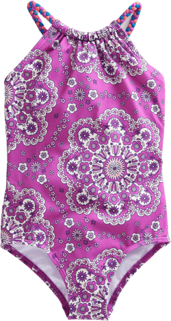 Braided Loop Back Swimsuit-Radiant Orchid Dizzy Daisy