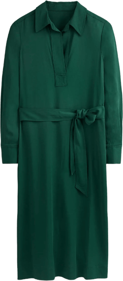 Clean Midi Pop Over Dress-Emerald Night