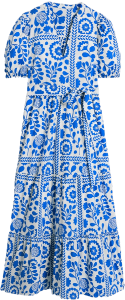 Christabel Cotton Midi Dress-Gallery Blue, Walled Garden
