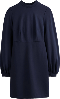 Blouson Jersey Mini Dress-Navy