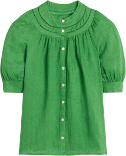 Bea Linen Top-Paradise Green