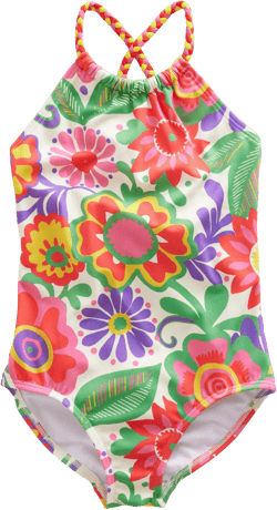 Braided Loop Back Swimsuit-Multi Festival Flower