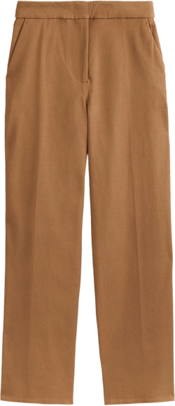 Bi-Stretch Tapered Trousers-Caramel Cream