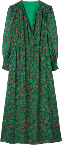 Becky Midi Wrap Dress-Highland Green, Exotic Floral