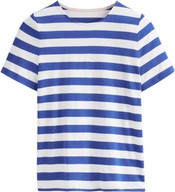 Bea Short Sleeve Breton-Blue, Ivory