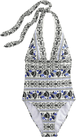 Bow Detail Halter Swimsuit-Ivory, Milos Bloom