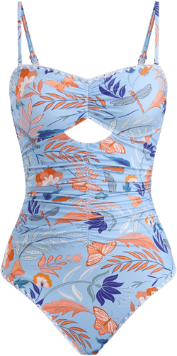 Retro Garden Floral One-Piece Swimsuit - XS