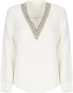 V-neck embellished blouse
