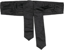 pleated satin tie waist belt