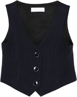 button-fastening sleeveless vest