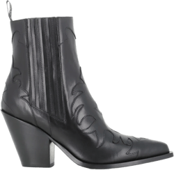 leather pointed-toe boots