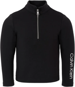 zip-neck long-sleeve top