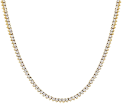 Thin Three Prong Tennis Necklace