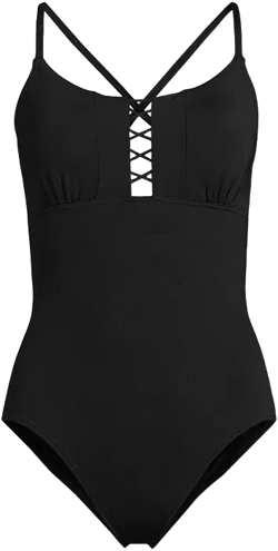 Women's Lace Up One Piece Swimsuit