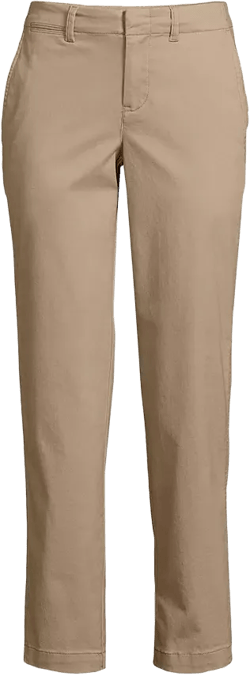 Women's Mid Rise Classic Straight Leg Chino Ankle Pants