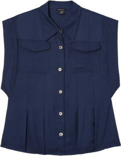 Plus Size Viscose Linen Topstitch Woven Blouse With Waist Seam Detail | Karen Millen