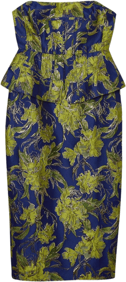 Floral Jacquard Tailored Midi Pencil Dress | Karen Millen