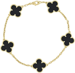 18K yellow gold Alhambra onyx bracelet